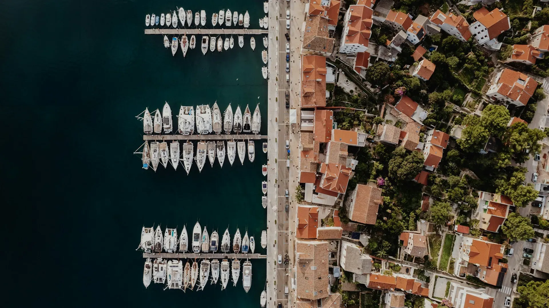 Mediterranean marina at golden hour