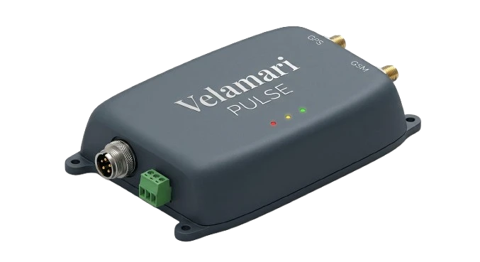 The Velamari Pulse device reporting from a boat.