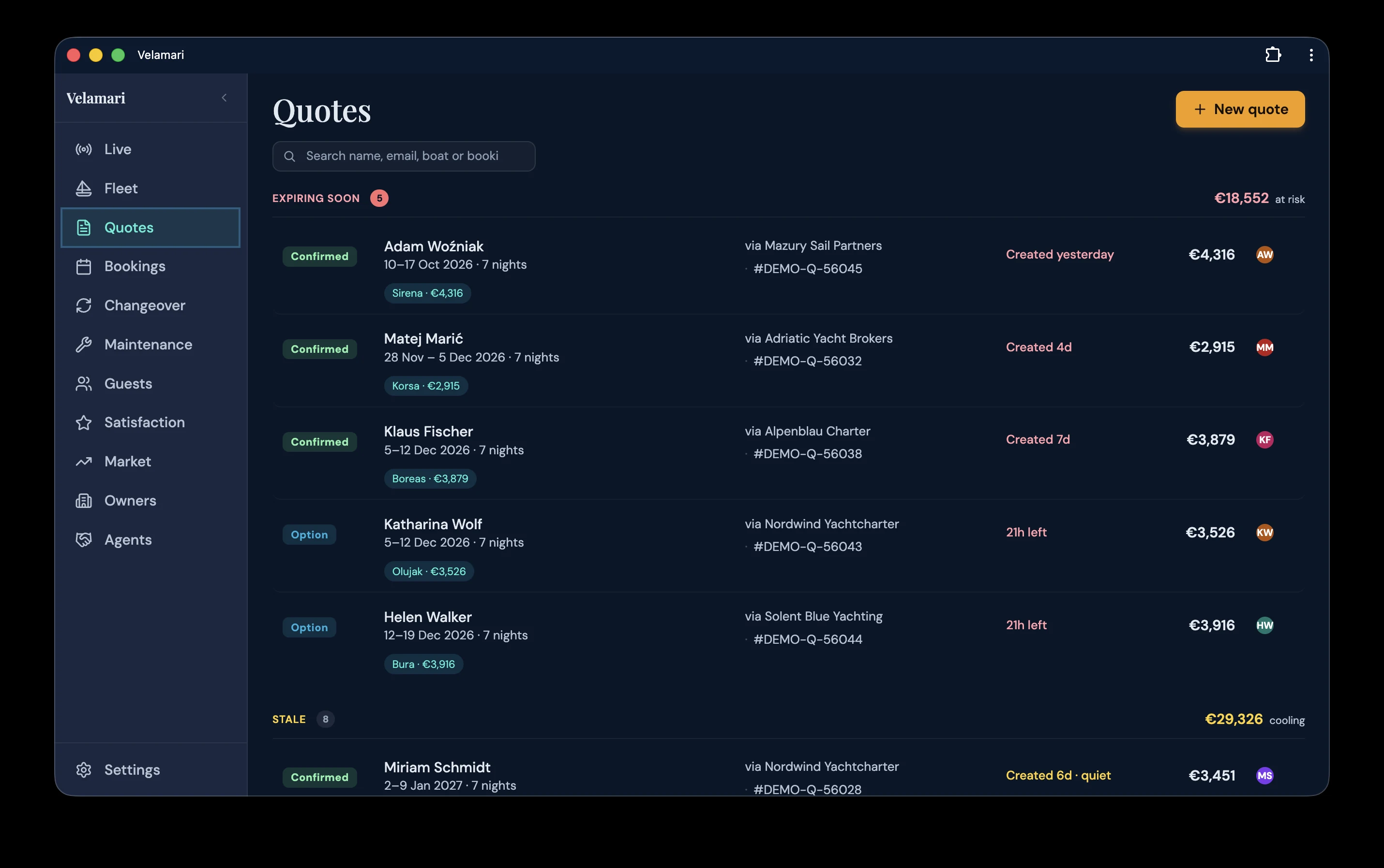 Sell: A request arrives